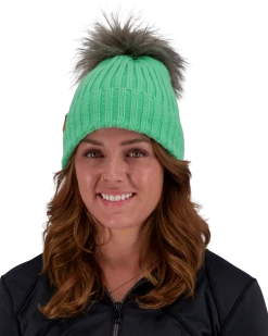 Obermeyer Denver Faux Fur Pom Beanie - Jasmint