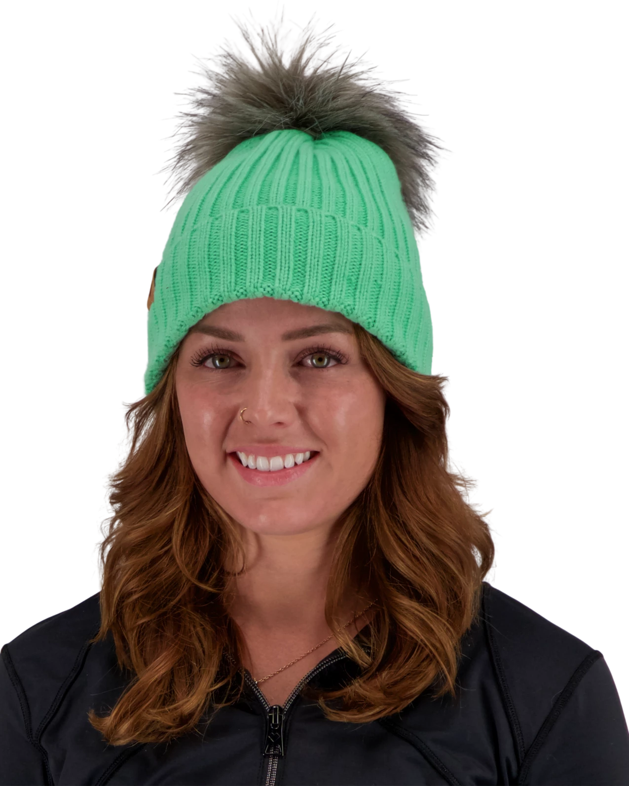 Obermeyer Denver Faux Fur Pom Beanie - Jasmint 3 Obermeyer Denver Faux Fur Pom Beanie - Jasmint