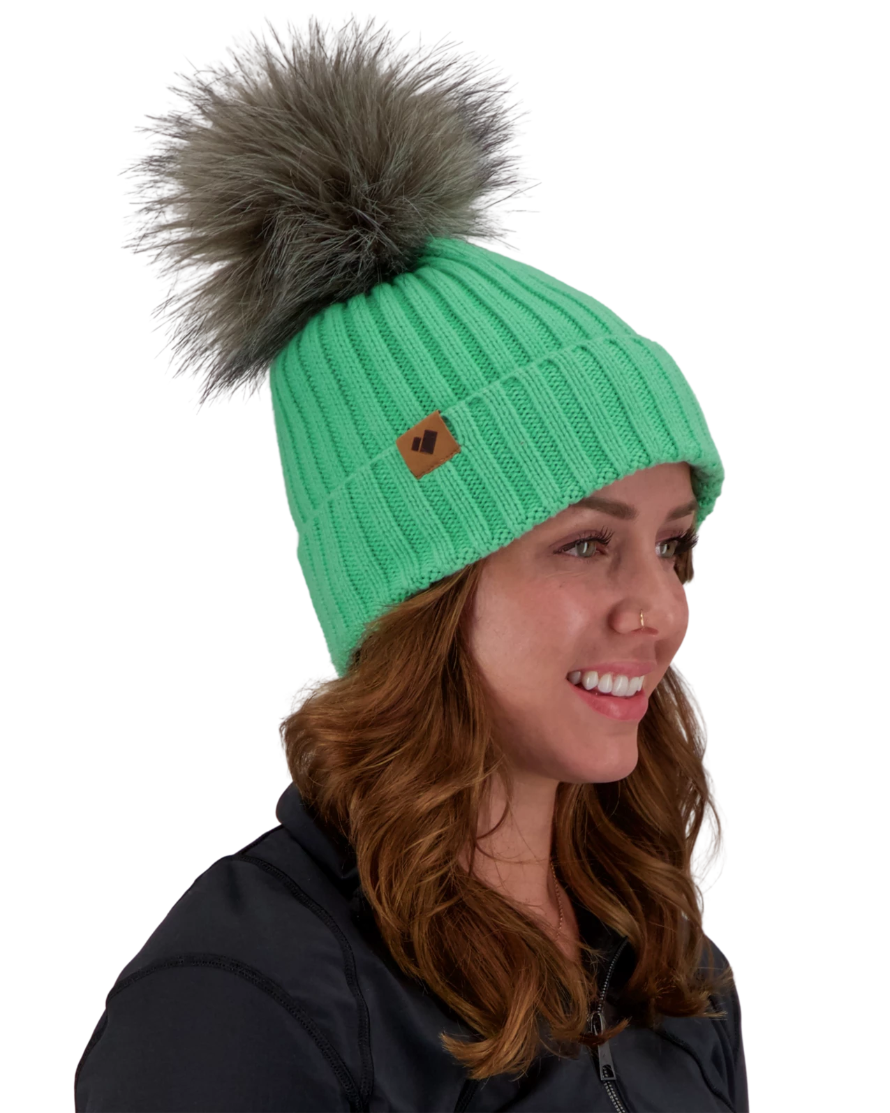 Obermeyer Denver Faux Fur Pom Beanie - Jasmint 4 Obermeyer Denver Faux Fur Pom Beanie - Jasmint - Image 2