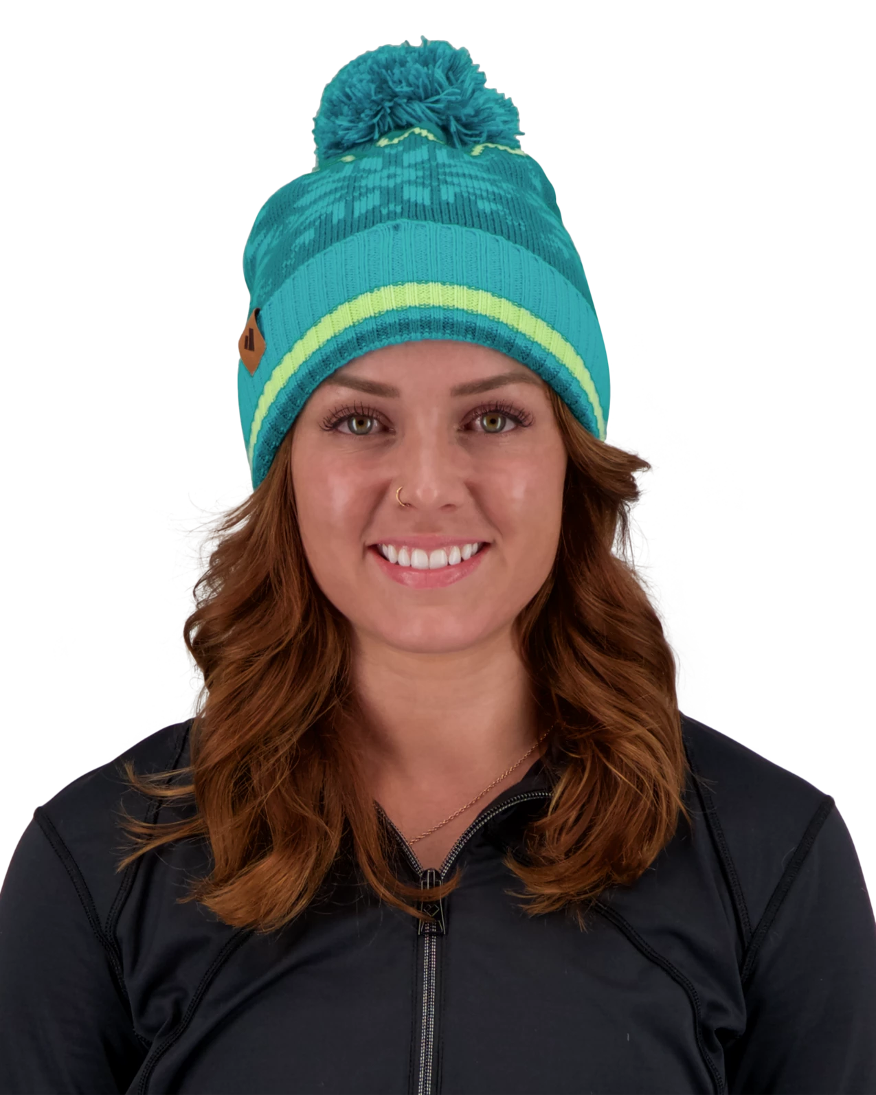 Obermeyer Astoria Pom Beanie - Aegean Blue 3 Obermeyer Astoria Pom Beanie - Aegean Blue