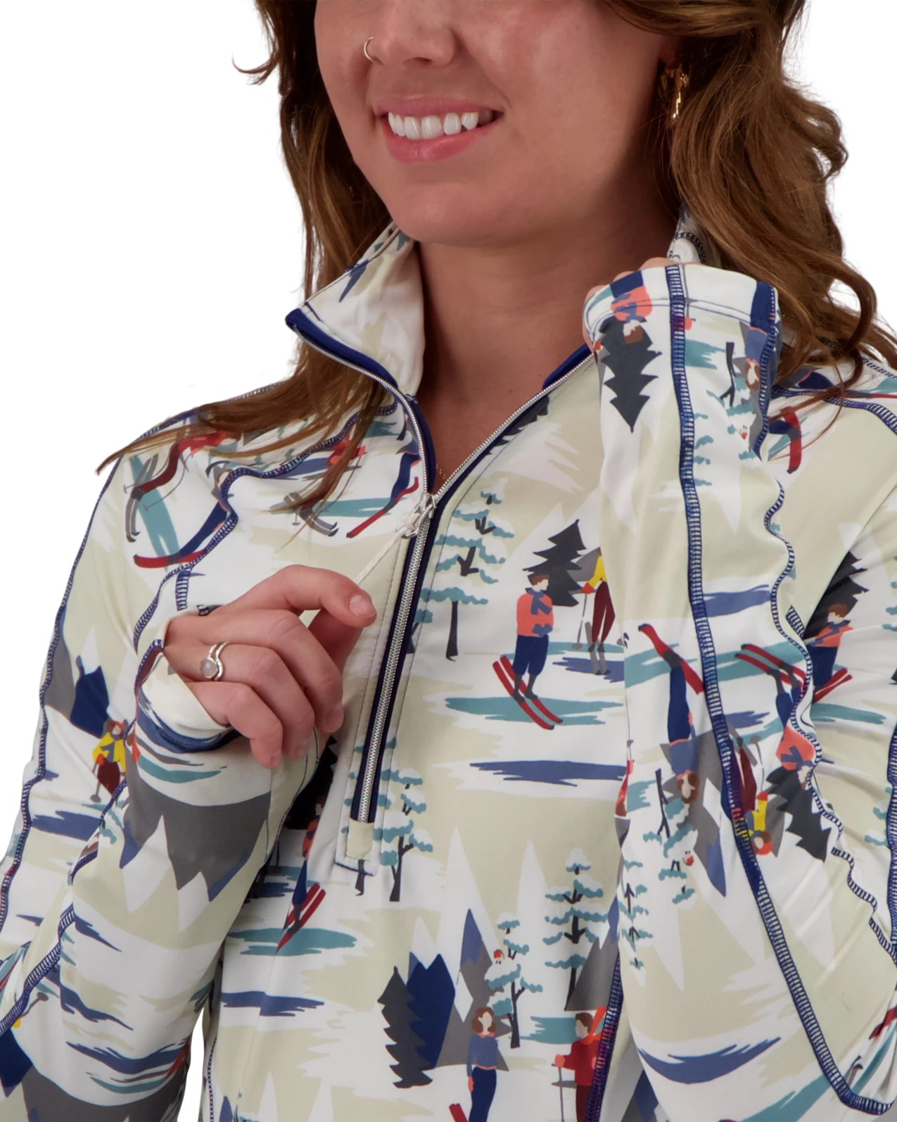 Obermeyer Discover 1/4 Zip Baselayer Top - Alpine Time 6 Obermeyer Discover 1/4 Zip Baselayer Top - Alpine Time - Image 4