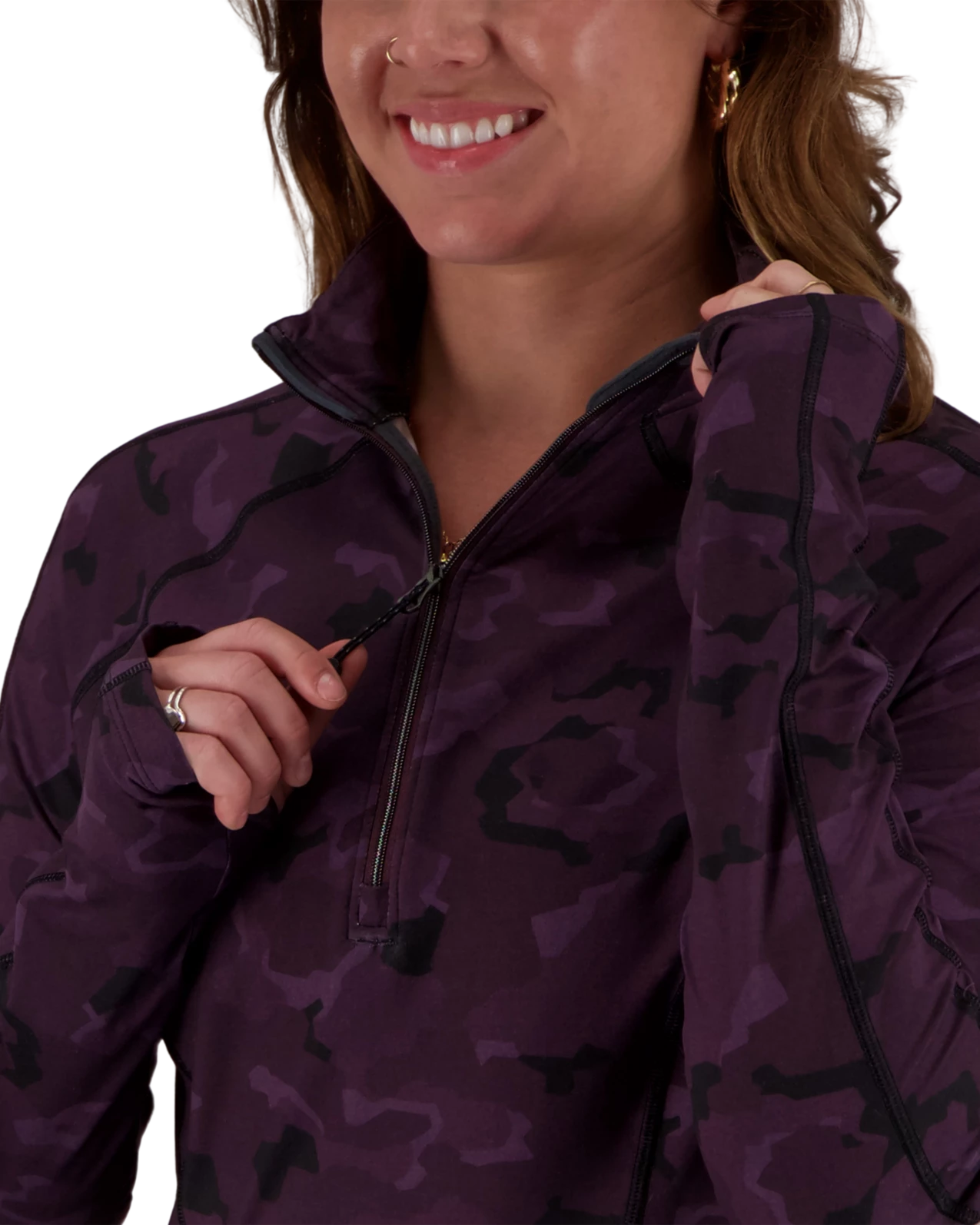 Obermeyer Discover 1/4 Zip Baselayer Top - Magnetic Camo 6 Obermeyer Discover 1/4 Zip Baselayer Top - Magnetic Camo - Image 4