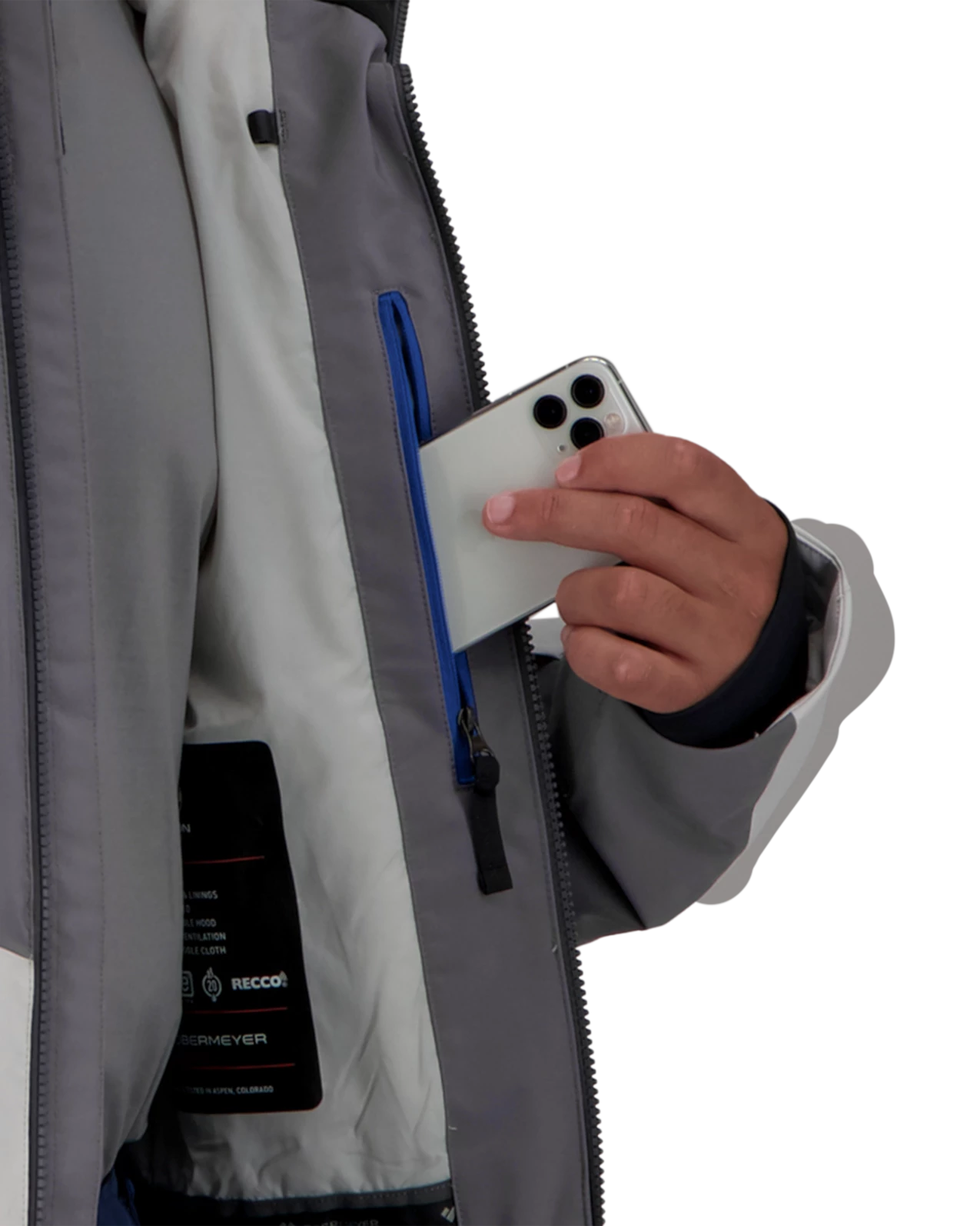 Obermeyer Charger Jacket - Fog 9 Obermeyer Charger Jacket - Fog - Image 7