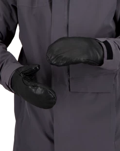 Obermeyer Men's Leather Mitten - Black