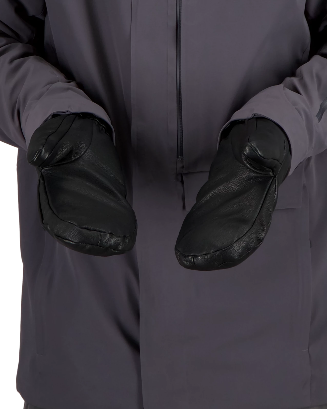 Obermeyer Men's Leather Mitten - Black 4 Obermeyer Men's Leather Mitten - Black - Image 2