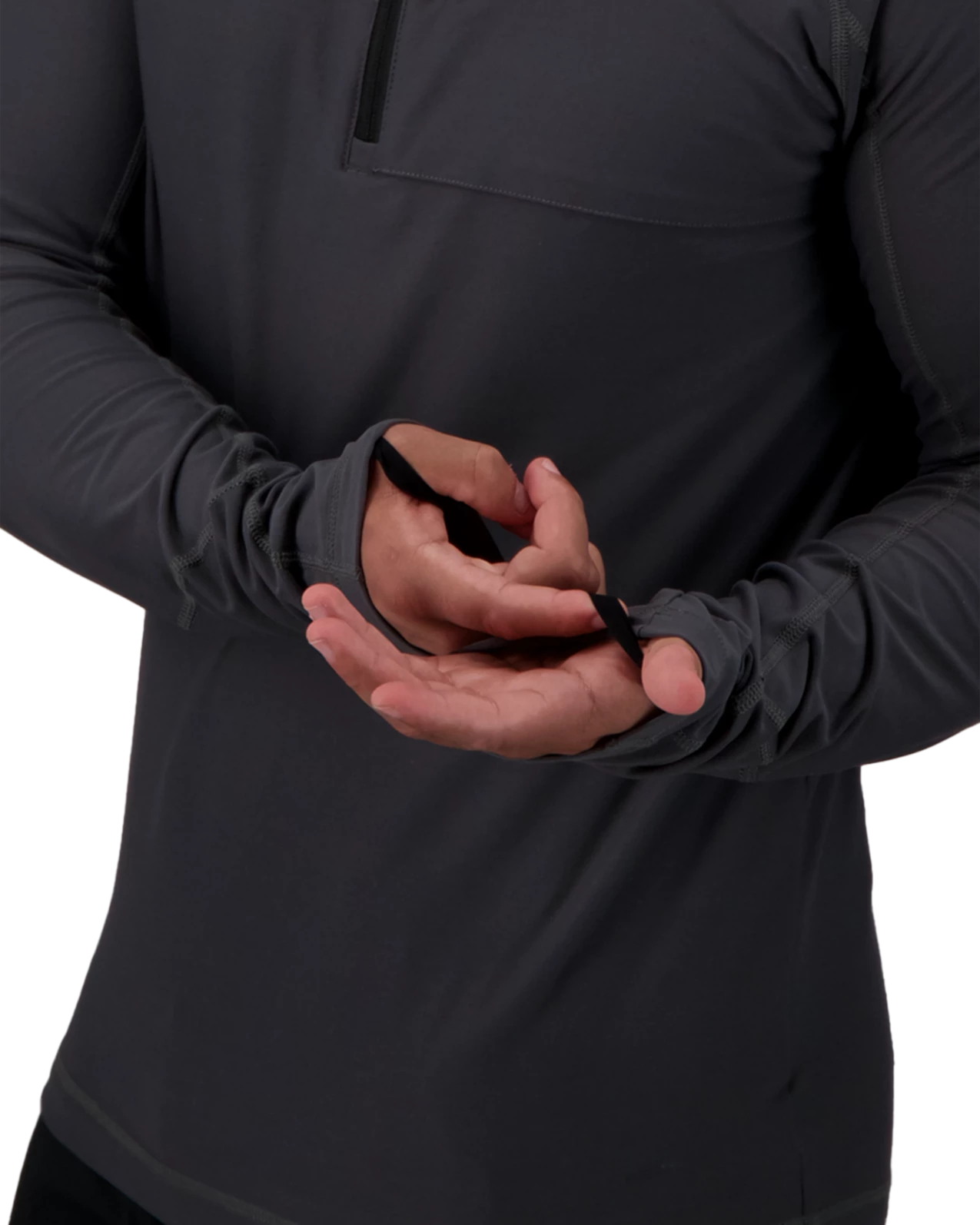 Obermeyer Flex 1/4 Zip Baselayer Top - Coal 7 Obermeyer Flex 1/4 Zip Baselayer Top - Coal - Image 5