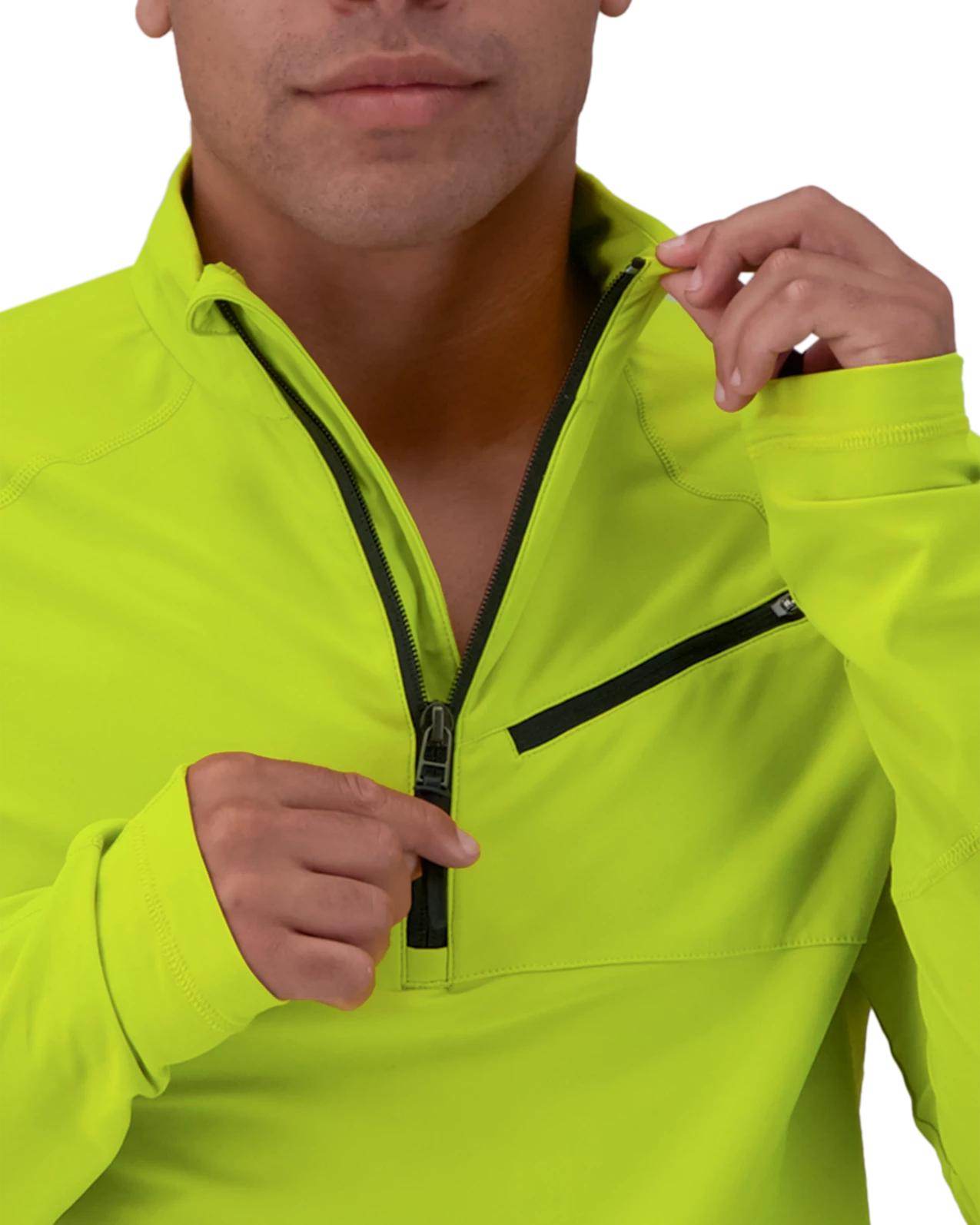 Obermeyer Flex 1/4 Zip Baselayer Top - Matcha 8 Obermeyer Flex 1/4 Zip Baselayer Top - Matcha - Image 6