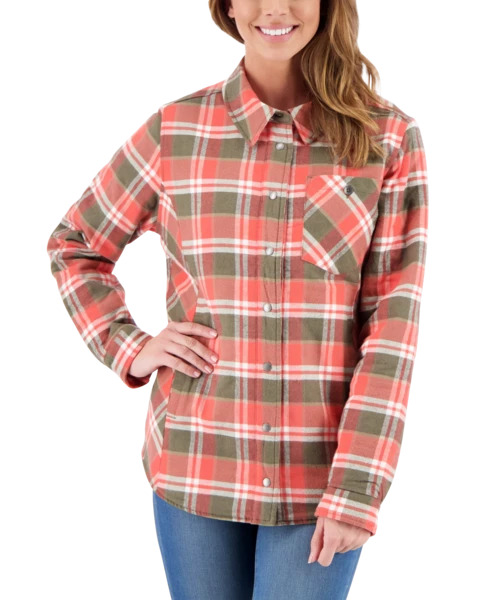 Obermeyer Women's Avery Flannel - Coral Berm Plai 6 Obermeyer Women's Avery Flannel - Coral Berm Plai - Image 4