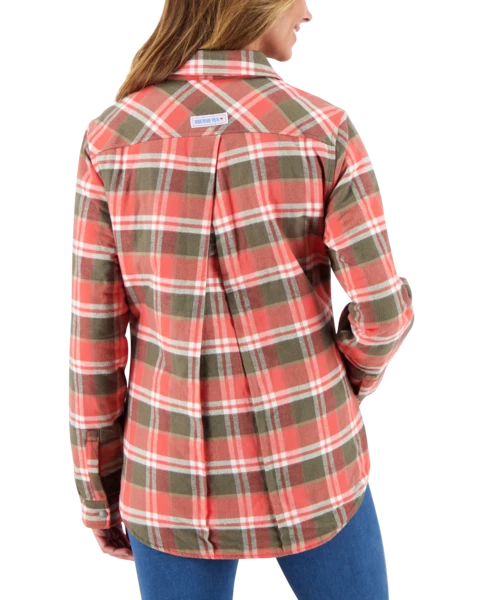 Obermeyer Women's Avery Flannel - Coral Berm Plai 8 Obermeyer Women's Avery Flannel - Coral Berm Plai - Image 6